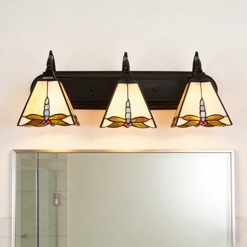 3-Light 24" Tiffany Dragonfly Vanity Light