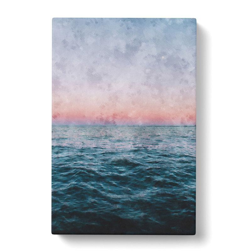 Moon Above The Vast Ocean - Wrapped Canvas Print, 60cm H x 40cm W x 3cm D