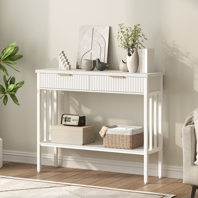 Olague 39.4" Console Table with Storage, White