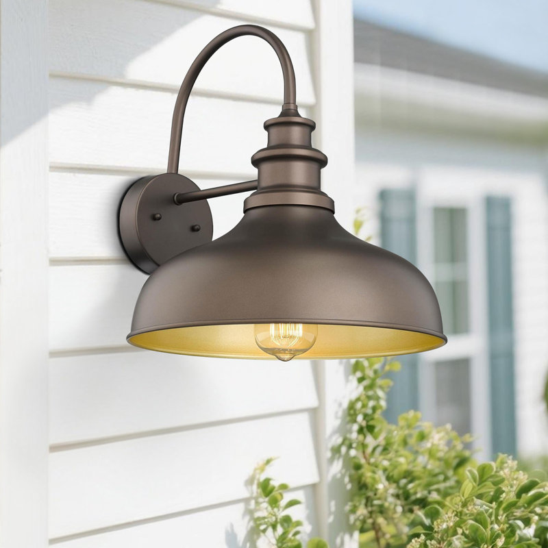 Outdoor Barn Light,Outdoor Wall Sconce,Farmhouse Porch Wall Lamp,Anti-Rust Front Door Lighting Fixture For House,Doorway,Patio,Garage(ORB+Gold)