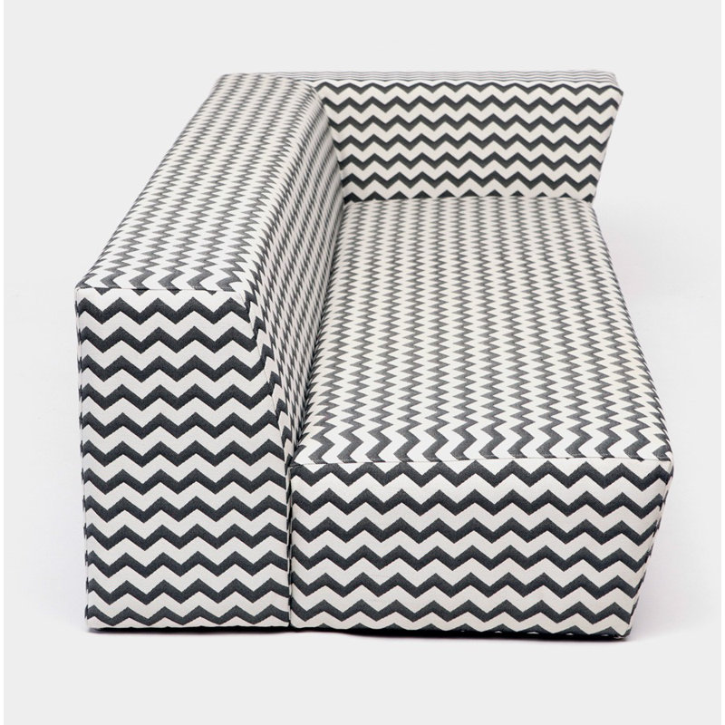Caroline Sofa, Zigzag, 24" H x 72" W x 43" D