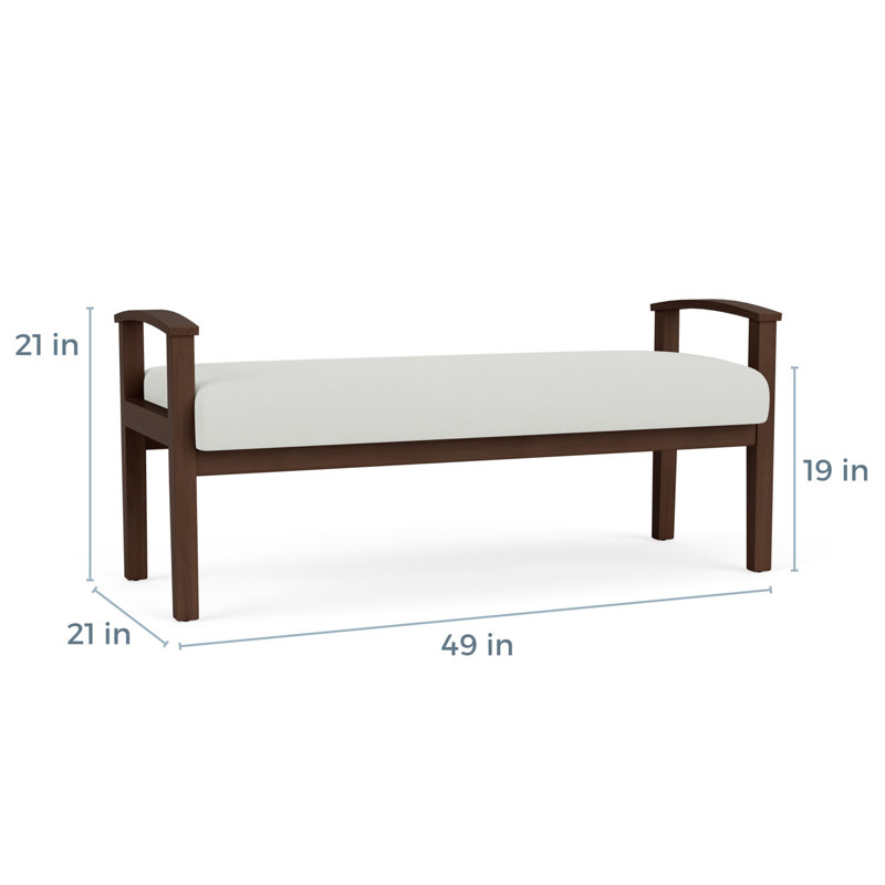 Banc en bois massif Amherst, Noyer Riftwood, Ombre portes ouvertes