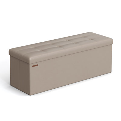 Reyaan 110cm Wide Tufted Rectangle Solid Colour Standard Ottoman with Storage