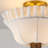 2-Light Ruffled Bowl Fabric Semi Flush Mount