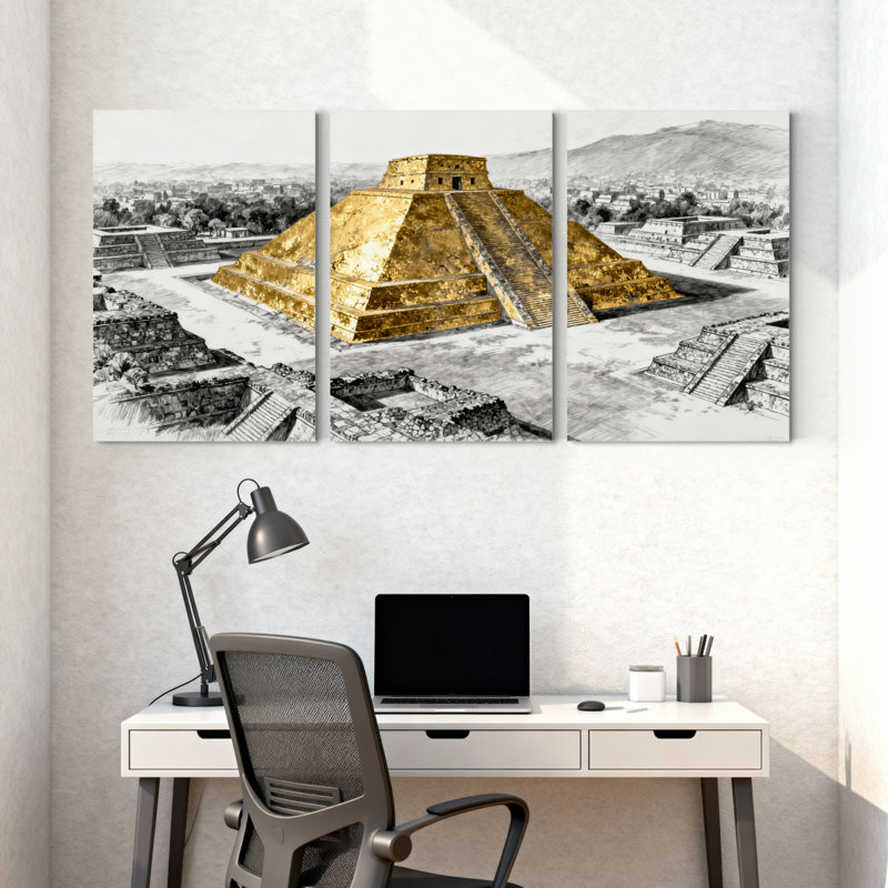 Ensemble de 3 reproductions d'art sur toile, H 18 po x l 36 po