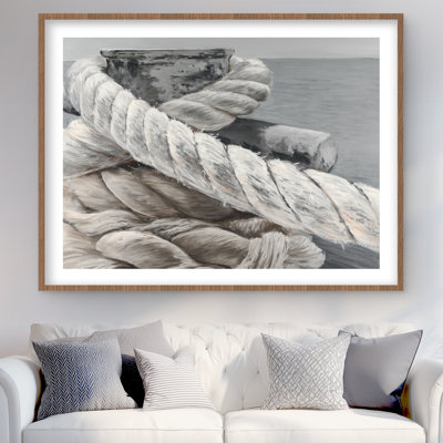 «Tw torsed Boat Rope - Sea Bathroom», reproduction encadrée