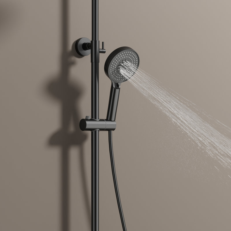 Complete Shower System with Rough in-Valve, Matte Black