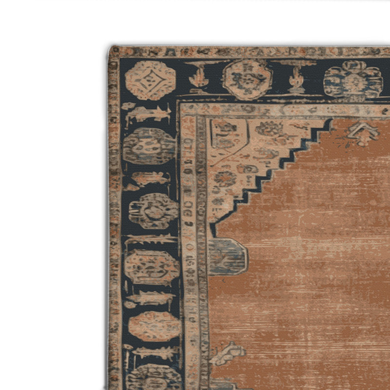 Tapis intérieur et extérieur brun Overdyed, Rectangulaire 8 pi x 10 pi