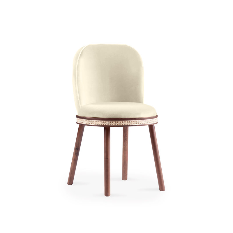 Alma Upholstered Dining Chair, Nuage Velvet