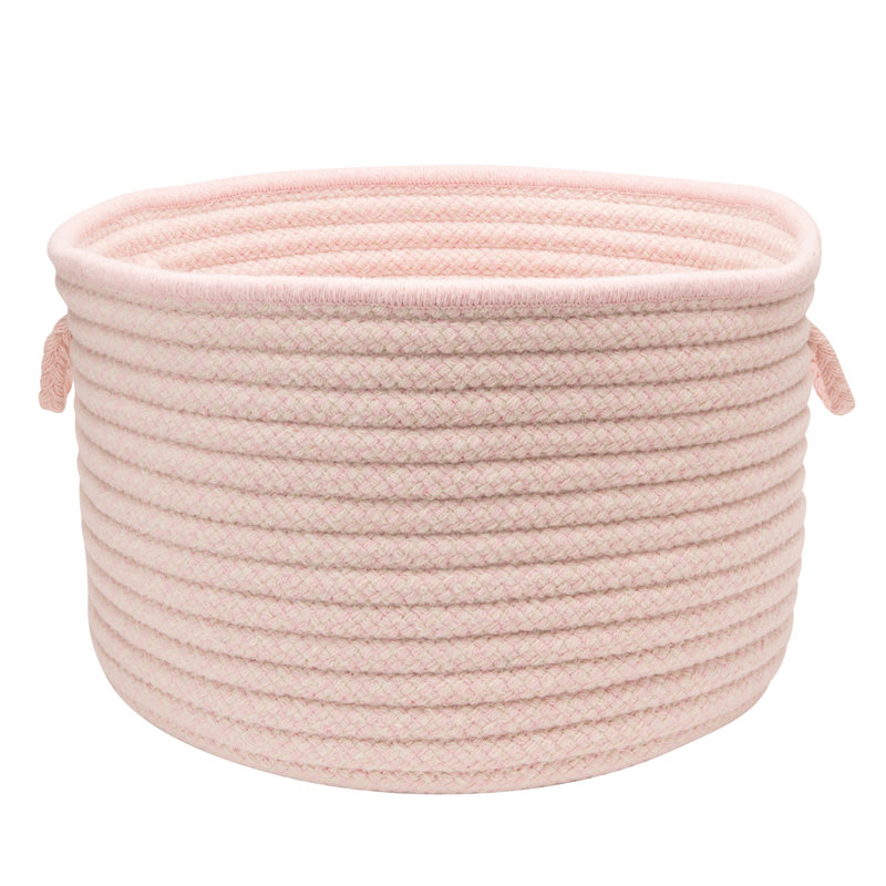Beachcrest Home™ Fabric Decorative Basket, 12" H x 18" W x 18" D, Pink