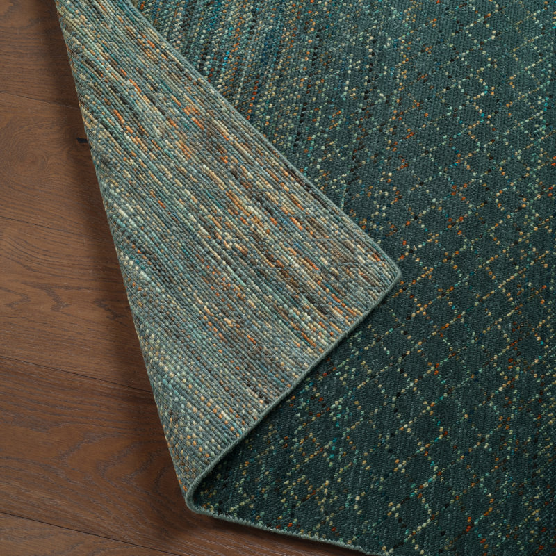 Jaipur Living Aissa HRM01 Handknotted Solid Blue and Multicolor Area Rug (9'x12'), Rectangle 8' x 10'