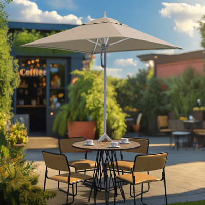 Parasol en aluminium blanc 6 pi