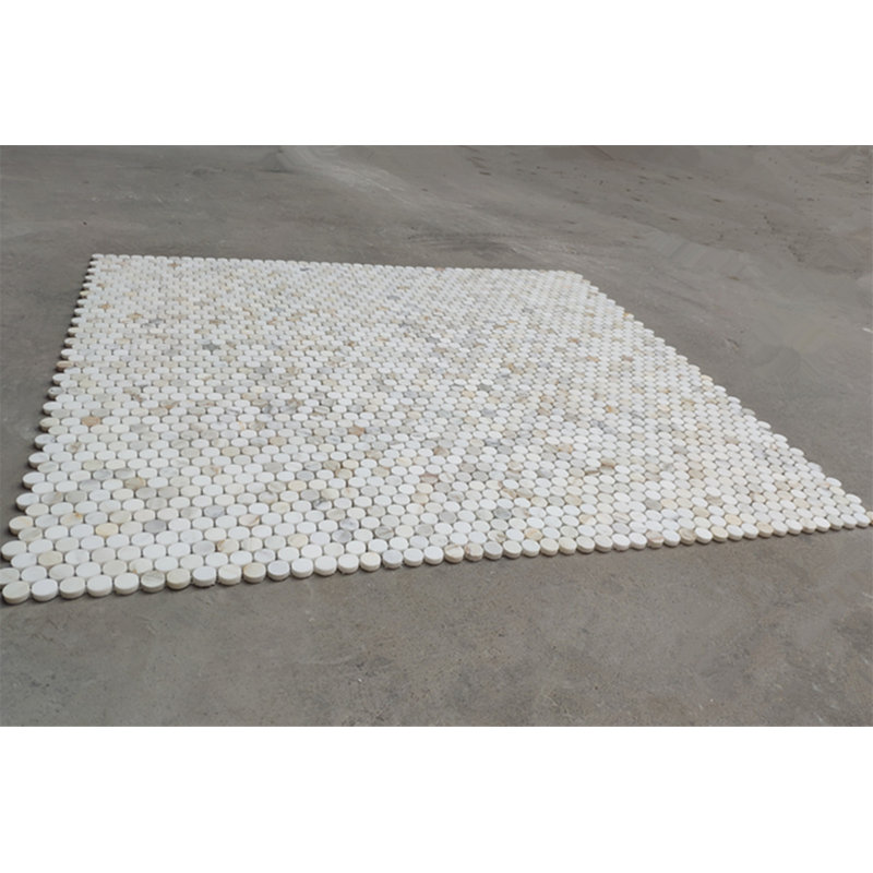Calacatta 12" x 11" Marble Mosaic Tile, LIght Gray