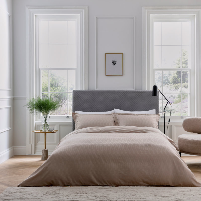 Ravello Cotton Duvet Cover Set, White, Super King Duvet Cover + 2 Pillowcases