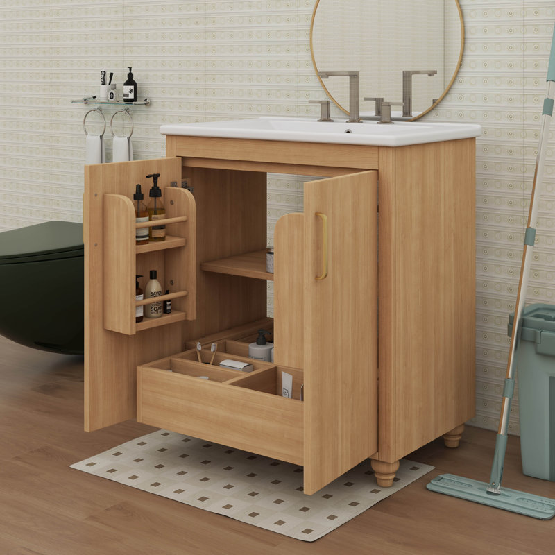 30 Inch Vanity Sink Combination With Space-Enhancing Cabinet Doors And Drawer