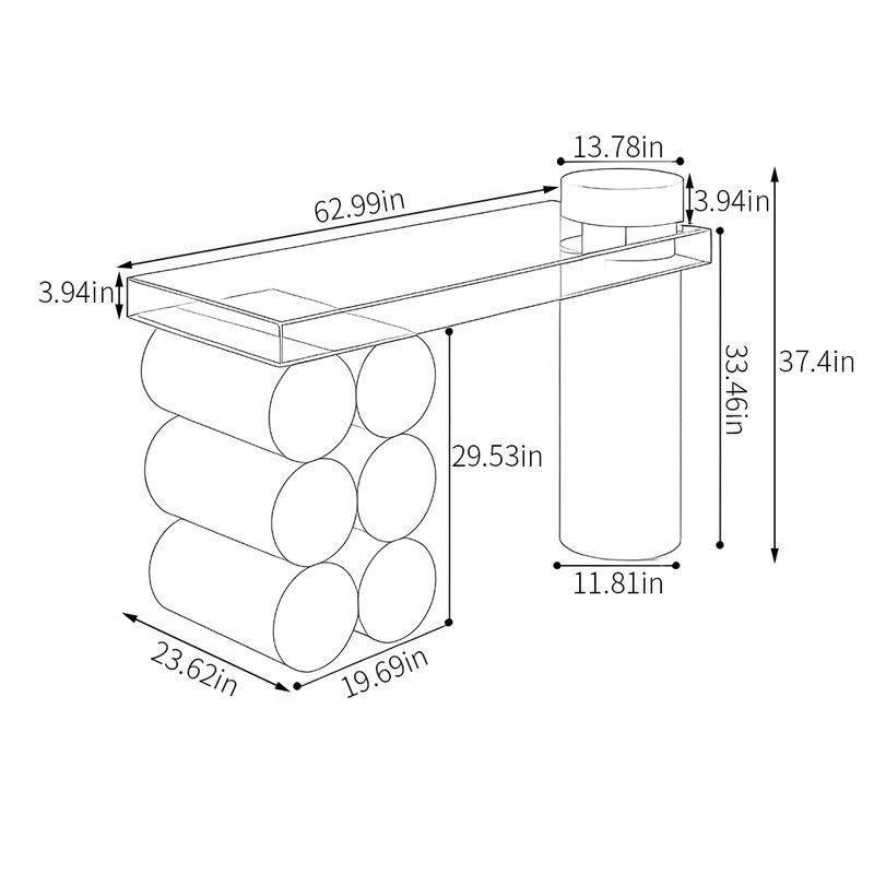 Altenpohl, H 37,4 po x l 62,99 po x P 23,62 po, Tanné