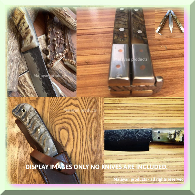 2 Ram Horn Knife Handle Scales