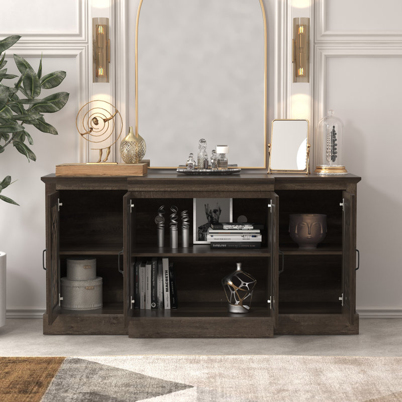 Buffet large 4 portes Eleana, Chêne cendré