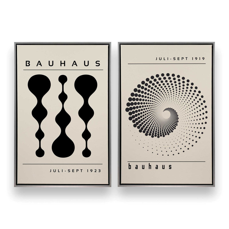 Ensemble de 2 Bauhaus in Motion Duo, H 19 po x l 26 po x P 1,75 po, Cadre flottant en chrome poli