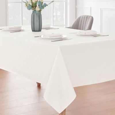 Nappe rectangulaire en lin texturé imperméable, lavable et infroissable