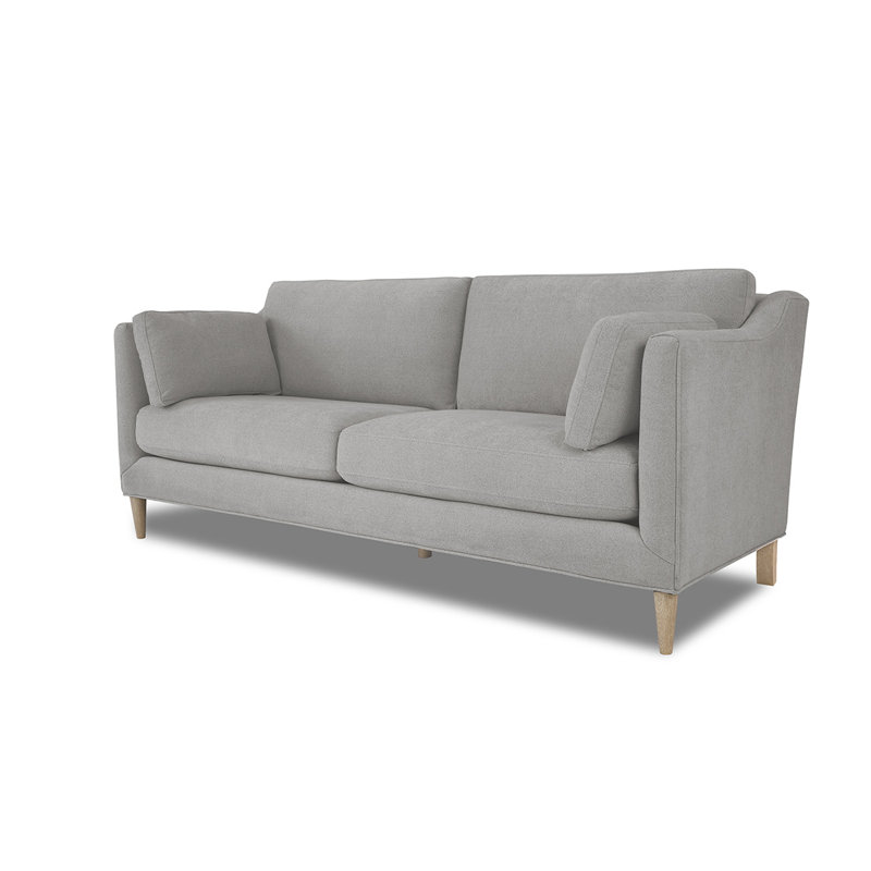 Canapé-lit moderne tapissier l 78 po Taelan, coussin amovible et pieds en bois de chêne