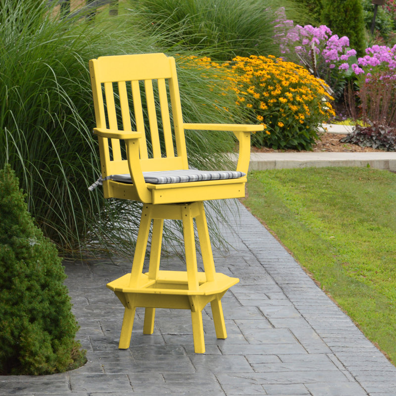 Tabouret de bar rotatif 29 po Nettie, Jaune citron