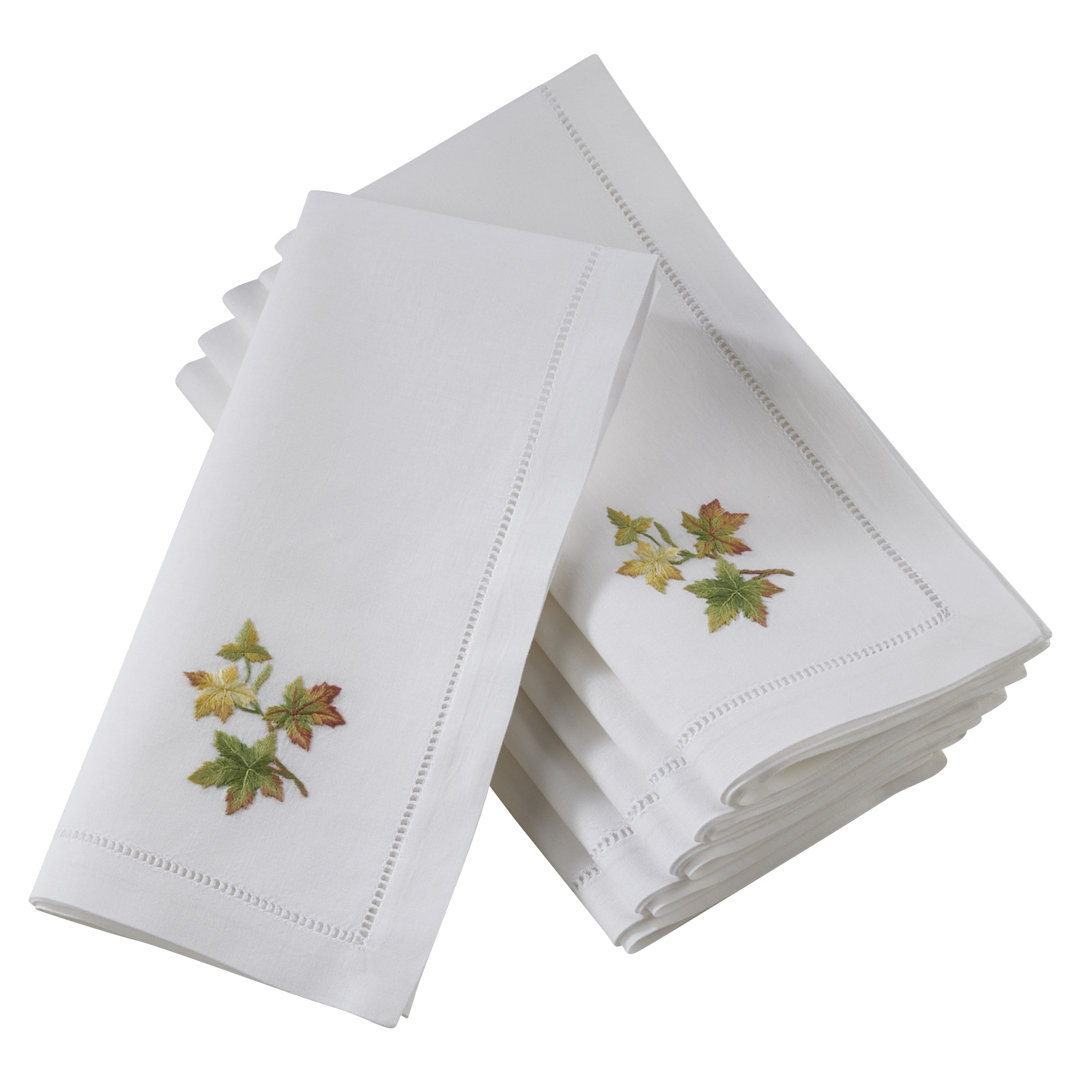 Leavell Cotton Embroidered Square Napkin (Set of 6) Millwood Pines