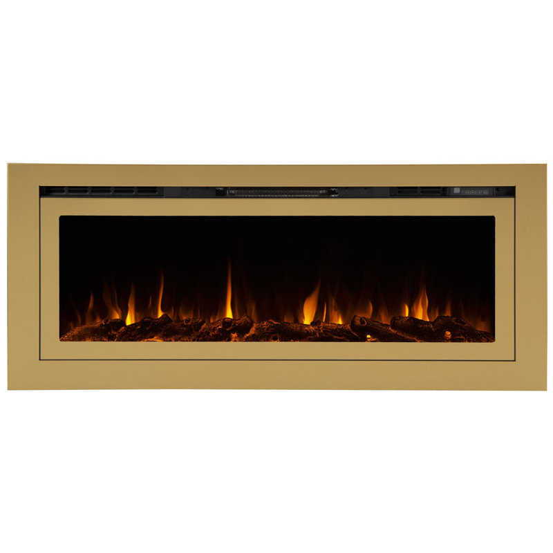 Sideline Deluxe Gold 60" Wall Mounted Electric Fireplace with Mantel