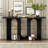 Modern and Curved Design Ash Veneer Console Table with Shelf-1920592699