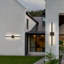 Matte Black 80cm H Integrated LED Frosted Glass Outdoor Sconce