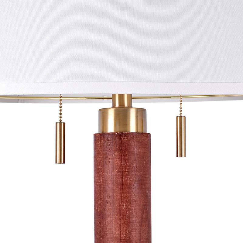 63.5'' 2-Light Wood Traditional Floor Lamp