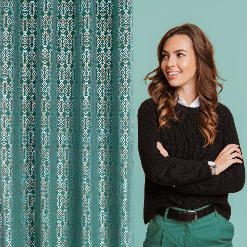 Dareios Blackout Curtains Single Panel, Turquoise