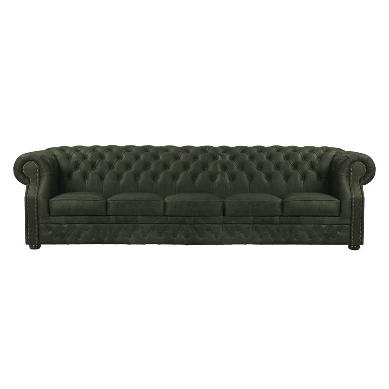 Temeko Genuine Leather Sofa, Green, 5