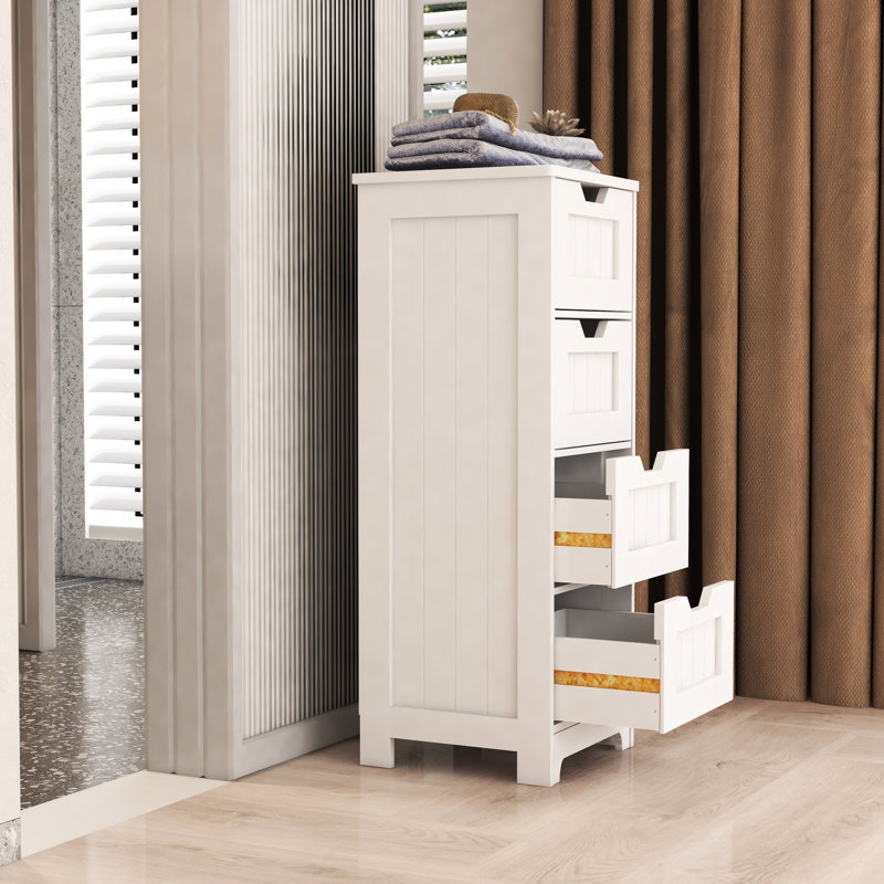 4 armoires blanches - pour une salle de bain bien rangée et fonctionnelle, un salon, une cuisine avec 4 tiroirs, un espace pour peindre votre espace