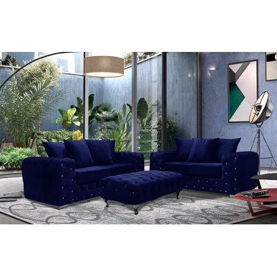 Pham 3 - Piece Velvet Living Room Set