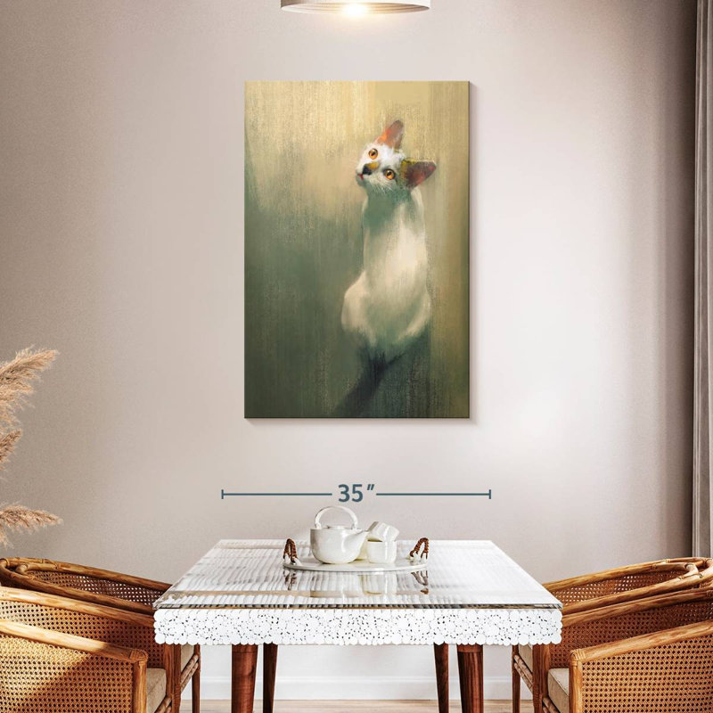Brampt White Cat, 45" H x 30" W