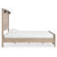 Très grand lit à panneau Hara avec 2 appliques murales, bois gris-blanc rustique clair-118778082-118778080