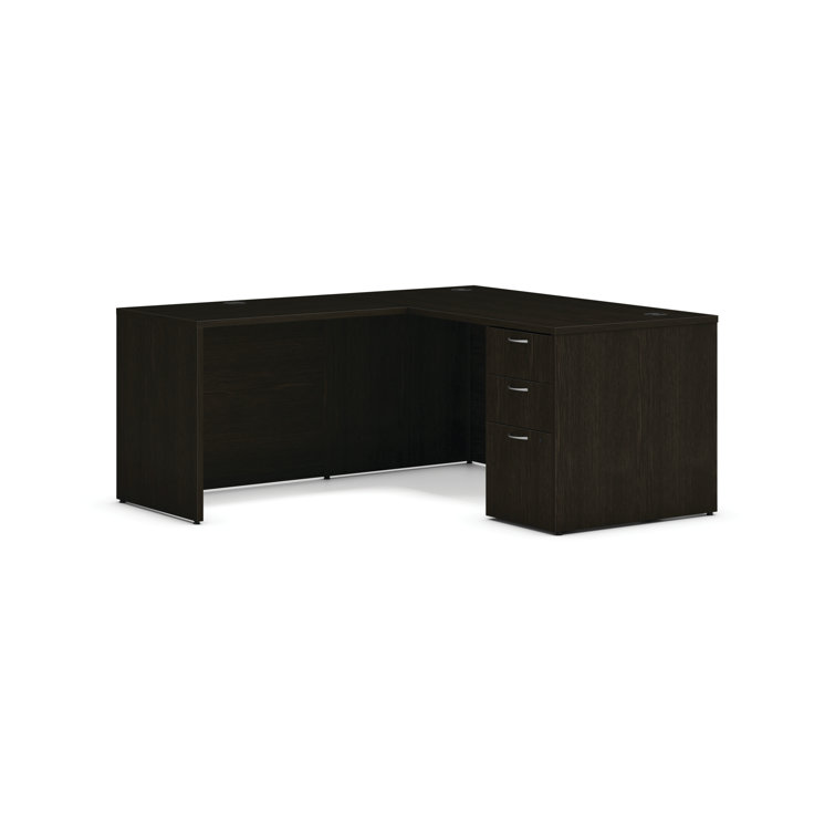 Bureau modulaire en L avec piédestal simple