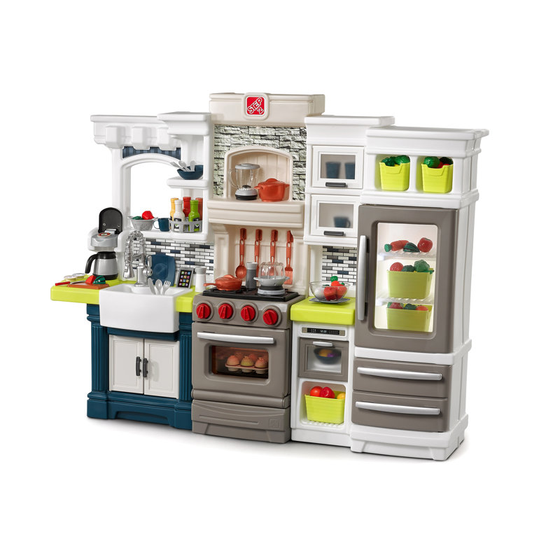 Step2 Elegant Edge Kitchen Toddler Pretend Play Toy Kitchen Set 