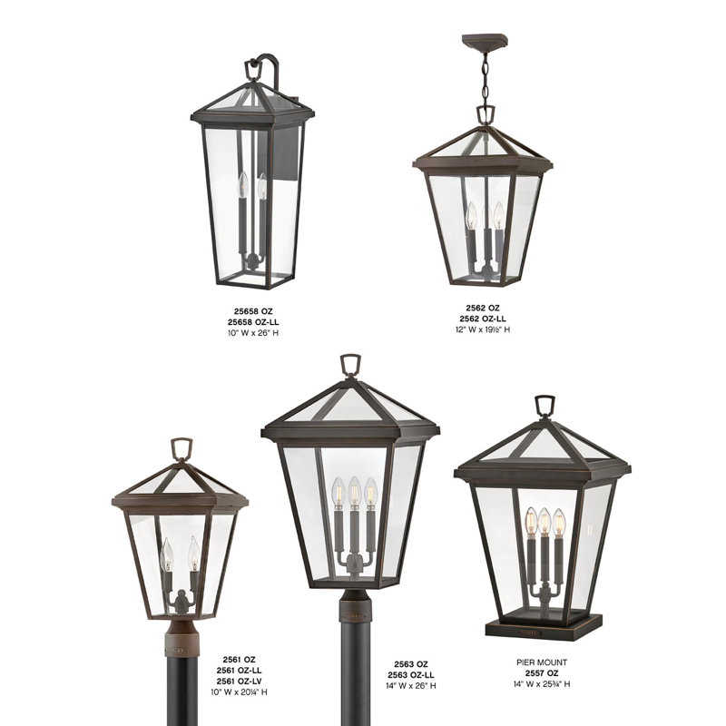 Alford Place 3-Light Outdoor Pier Mount Lantern, Oil Rubbed Bronze