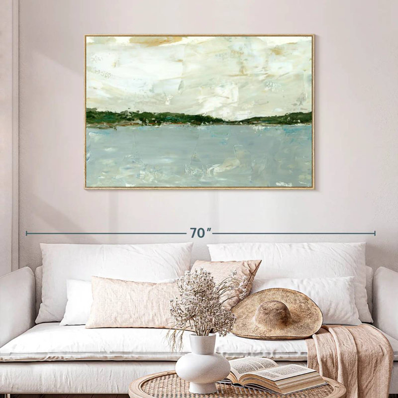 Vue panoramique I, Cadre flottant en bois naturel, 46 po x 31 po
