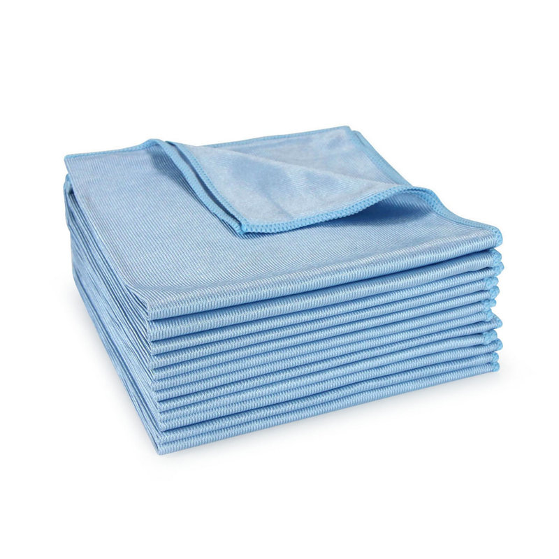 Smart Choice Shiny Glass Cleaning Cloths 16x16 (Pack of 12), Blue