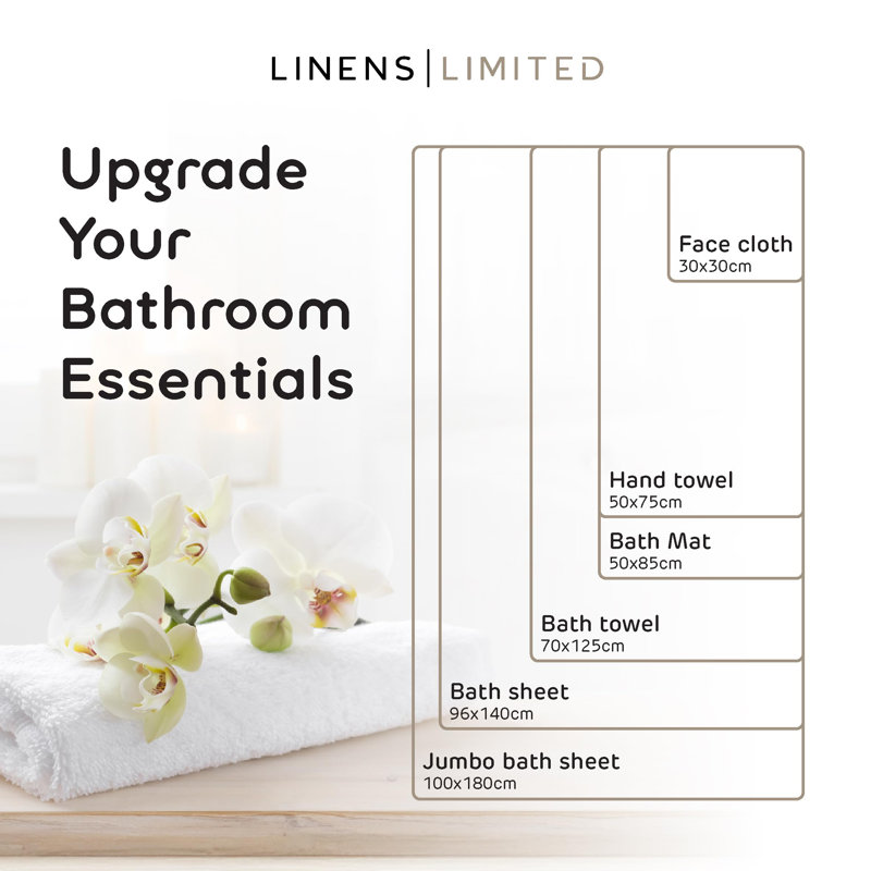 Linens Limited Turkish Cotton Bath Towels, Large Bath Sheet for Shower, Beach and More, Soft and Luxurious, Super Absorbent, Machine Washable