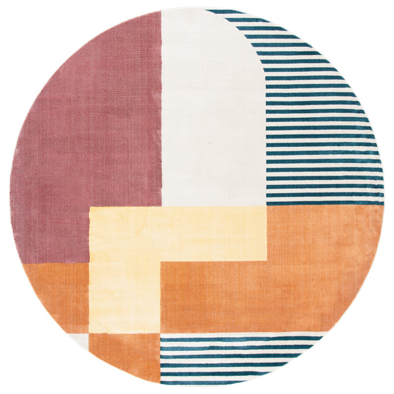Horatio 300 Performance Geometric Rug, Round 6'7"