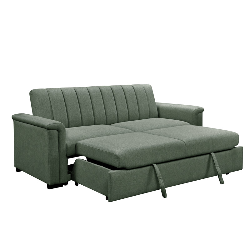 Charlotte 3 Seater Fabric Sofa Bed, Green