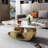 Delvan Oval Countertop Coffee Table With Stainless Steel Base