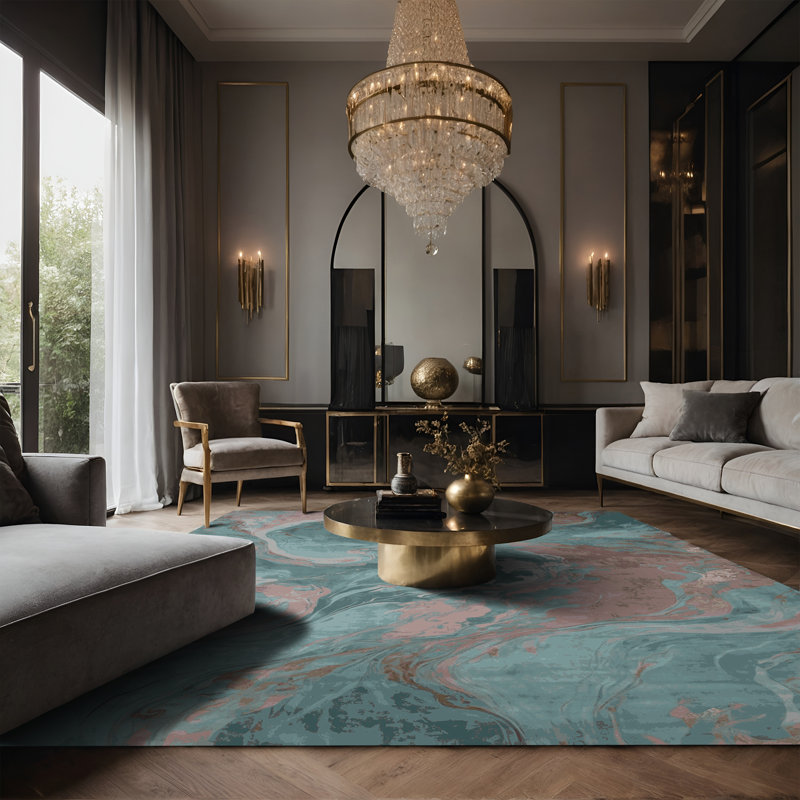 Tapis gris soyeux et moelleux, Rectangle 2 pi x 3 pi