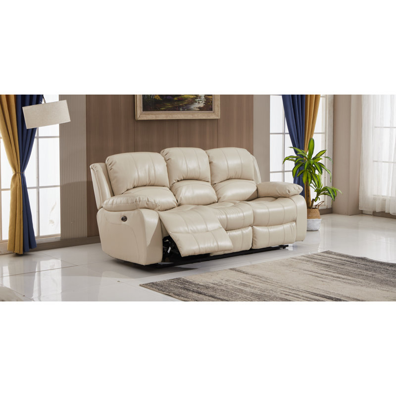 Convergent Upholstered 85'' Reclining Sofa, Power, Beige