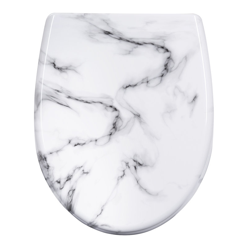 Toilet Seat With Soft-Close Mechanism, Quick Release Function, O-Shaped Toilet Seat With Mounting Fittings, 175Kg Load Capacity
