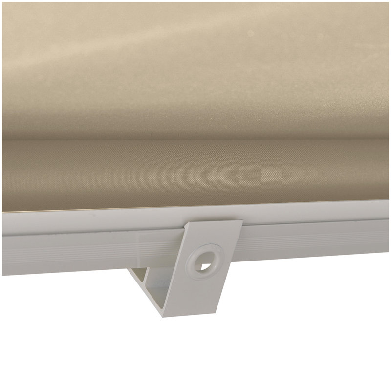 Outsunny 6' Drop Arm Manual Retractable Window Awning Sun Shade Shelter for Patio Balcony Outdoor, Aluminum, Cream White